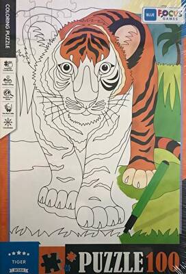 100 Parça - Coloring Puzzle Tiger - Kaplan - 1