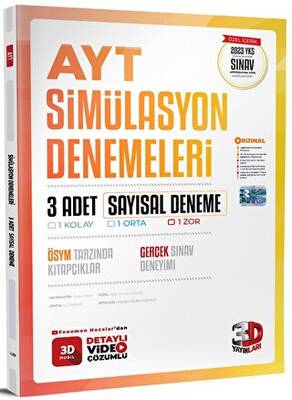 3D Yayınları 2023 AYT 3D Sayısal 3`lü Simülasyon Deneme - 1