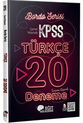 Eğit Akademi KPSS Türkçe Tamamı Çözümlü 20 Bordo Deneme Sınavı - 1