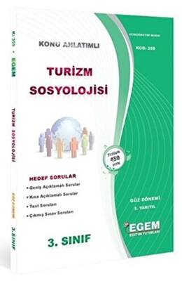 Egem Eğitim Yayınları 3. Sınıf 5. Yarıyıl Turizm Sosyolojisi Konu Anlatımlı Soru Bankası Kod: 359 - 1