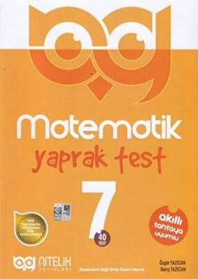 Nitelik Yayınları - Bayilik 7. Sınıf Matematik 40 Yaprak Test - 1