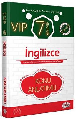 Editör Yayınevi 7. Sınıf VIP İngilizce Konu Anlatımlı - 1