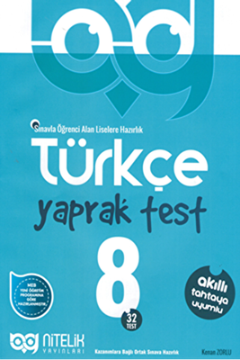 Nitelik Yayınları - Bayilik 8. Sınıf Türkçe Yaprak Test - 1