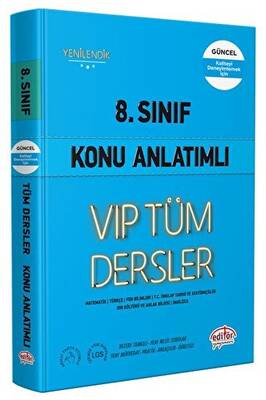 Editör Yayınevi 8. Sınıf VIP Tüm Dersler Konu Anlatımlı Mavi Kitap - 1