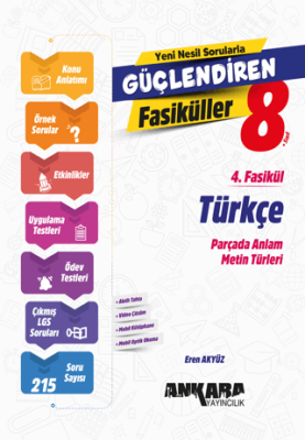 Ankara Yayıncılık 8. Sınıf Türkçe Güçlendiren 4. Fasikül - 1