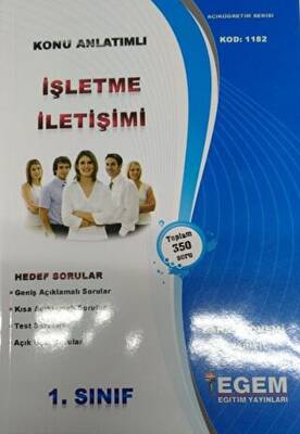 Egem Eğitim Yayınları AÖF 1. Sınıf İşletme İletişimi Konu Anlatımlı Kod: 1182 - 1