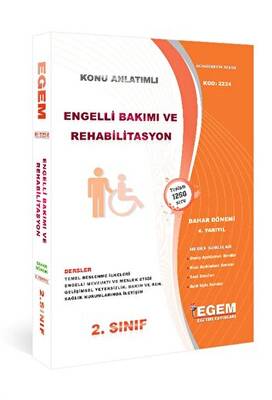 Egem Eğitim Yayınları AÖF 2. Sınıf 4. Yarıyıl Engelli Bakım ve Rehabilitasyon Kod 2224 - 1