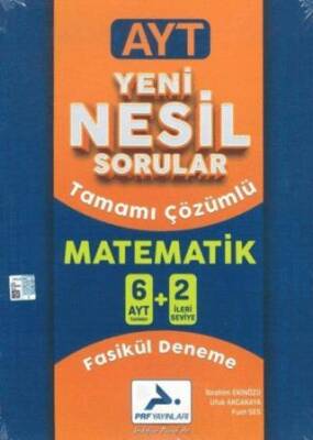 Paraf Yayınları AYT Matematik Yeni Nesil Sorular Tamamı Çözümlü 6+2 Deneme - 1