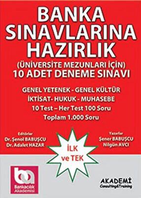 Akademi Consulting Training Banka Sınavlarına Hazırlık 10 Adet Deneme Sınavı Üniversite Mezunları İçin - 1