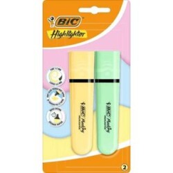 Bic Marking Flat Highlighter 2Li Blister Pastel Sarı-Yeşil - 1