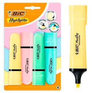 Bic Marking Flat Highlighter 4Lü Blister Pastel - 1