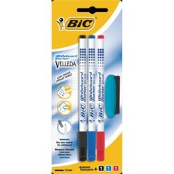 Bic Velleda 1721 Çocuk Tahta Kalemi 3Lü Poşet Krş+Silgili - 1