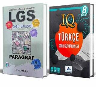 BKM Kitap 8. Sınıf LGS Paragraf Soru Bankası Kitap Vadisi Yayınları + 8. Sınıf IQ Türkçe Soru Kütüphanesi PRF Yayınları 2`li Set - 1