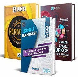 BKM Kitap 8. Sınıf LGS TC İnkılap Tarihi ve Atatürkçülük Yanıt Yayınları + Türkçe Zaman Ayarlı Kazanım Soru Bankası + Sözel Mantık Ve Paragraf Soru Kütüphanesi PRF yayınları 3`lü set - 1