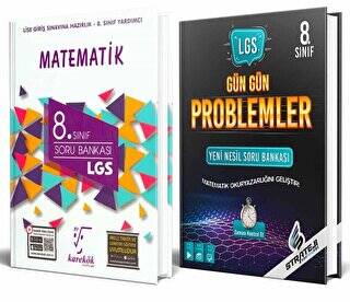 BKM Kitap 8. Sınıf Matematik LGS Soru Bankası Karekök Yayıncılık+8. Sınıf LGS Gün Gün Problemler Yeni Nesil Soru Bankası 2`li Set - 1