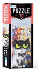 Blue Focus Cute Cat 78 Parça Puzzle - 1