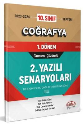 Editör Yayınevi 10. Sınıf Coğrafya 1. Dönem Ortak Sınavı 2. Yazılı Senaryoları Tamamı Çözümlü - 1