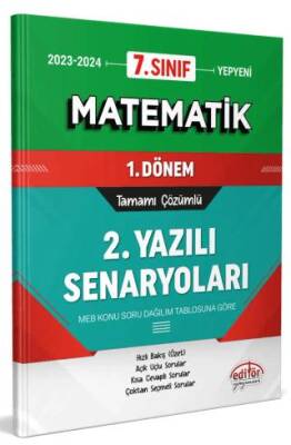 Editör Yayınevi 7. Sınıf Matematik 1. Dönem Ortak Sınavı 2. Yazılı Senaryoları Tamamı Çözümlü - 1