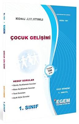 Egem Eğitim Yayınları Çocuk Gelişimi Konu Anlatımlı Soru Bankası - 1. Yarıyıl Güz Dönemi 191 - 1