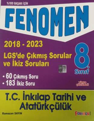 Fenomen Kitap 8. Sınıf LGS İnkılap Tarihi ve Atatürkçülük Çıkmış Sorular ve İkiz Soruları 2018-2023 - 1