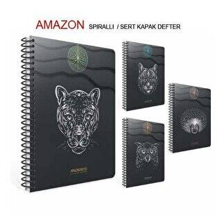 Gıpta Amazon Defter Spiralli Sert Kapak 17x24 Cm 120 Yaprak Kareli - 1