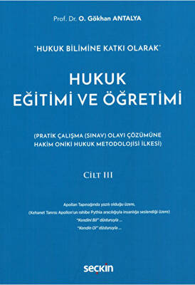 Hukuk Eğitimi ve Öğretimi Cilt III - 1