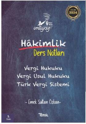 İmtiyaz Vergi Hukuku Vergi Usul Hukuku Türk Vergi Sistemi Hakimlik Ders Notları - 1