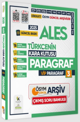 Karakutu Yayın 2025 ALES Türkçenin Kara Kutusu ÖSYM VİP Paragraf 3 Konu Özetli Çözümlü Çıkmış Soru Arşivi Bankası - 1