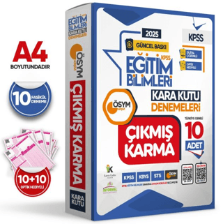 Karakutu Yayın 2025 KPSS EĞİTİM BİLİMLERİ ÖSYM Çıkmış Soru Karma Kara Kutu 10lu Paket Deneme Türkiye Geneli Çözümlü - 1