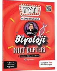 KR Akademi Yayınları Yağmur Hoca ile TYT Biyosentez Biyoloji Not Defteri Tamamı El Yazılı - 1