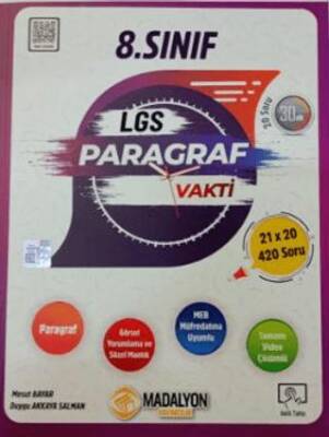 Madalyon Yayınları 8. Sınıf LGS Paragraf Vakti Soru Bankası - 1