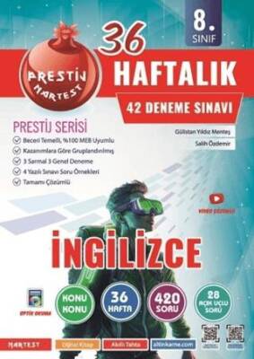 Nartest Yayınevi 8. Sınıf Haftalık İngilizce Denemeleri - 1