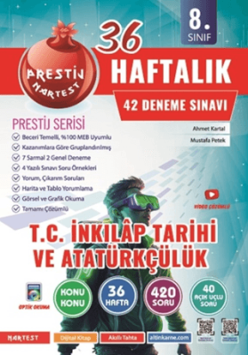 Nartest Yayınevi 8. Sınıf Haftalık T.C. İnkılap Tarihi ve Atatürkçülük Denemeleri - 1