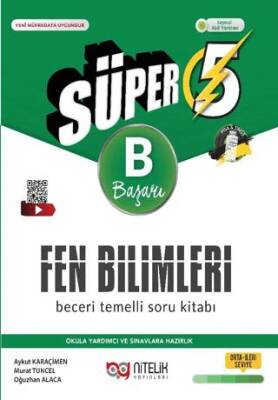 Nitelik Yayınları 5. Sınıf Süper Fen Bilimleri Beceri Temelli Soru Kitabı B - 1