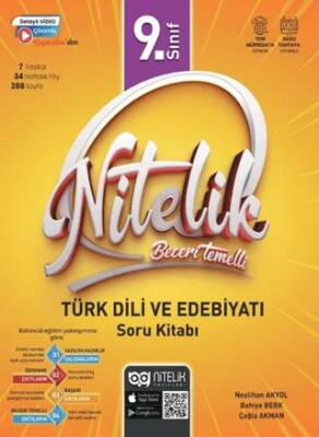 Nitelik Yayınları 9. Sınıf Beceri Temelli Türk Dili ve Edebiyatı Soru Kitabı - 1