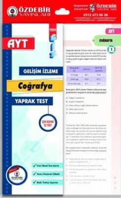 Özdebir Yayınları YKS AYT Coğrafya Yaprak Test - 1