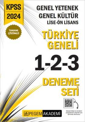 Pegem Akademi Yayıncılık 2024 KPSS Genel Yetenek Genel Kültür Lise-Ön Lisans Tamamı Çözümlü Türkiye Geneli Tamamı Çözümlü 1-2 - 1