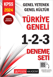 Pegem Akademi Yayıncılık 2024 KPSS Genel Yetenek Genel Kültür Türkiye Geneli Tamamı Çözümlü 1-2-3 3`lü Deneme Seti - 1