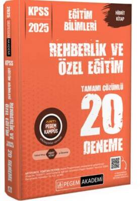 Pegem Akademi Yayıncılık 2025 KPSS Eğitim Bilimleri Rehberlik ve Özel Eğitim Tamamı Çözümlü 20 Deneme - 1