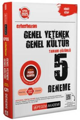 Pegem Akademi Yayıncılık 2025 KPSS Genel Yetenek Genel Kültür Ezberbozan Tamamı Çözümlü 5 Deneme - 1