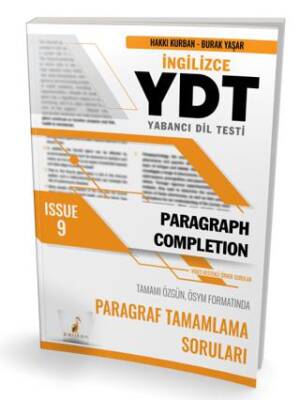 Pelikan Tıp Teknik Yayıncılık YDT İngilizce Paragraph Completion Issue 9 - 1