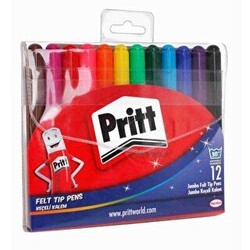 Pritt-Keçeli Kalem 12 Renk Jumbo - 1