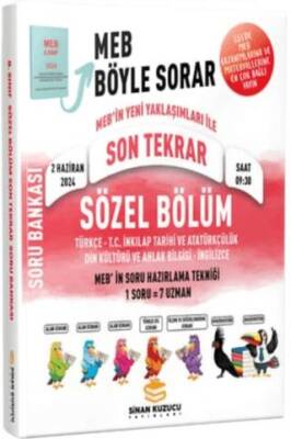 Sinan Kuzucu Yayınları 2024 LGS Son Tekrar Sözel Bölüm Soru Bankası - 1