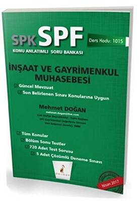 Pelikan Tıp Teknik Yayıncılık SPK - SPF İnşaat ve Gayrimenkul Muhasebesi Konu Anlatımlı Soru Bankası - 1