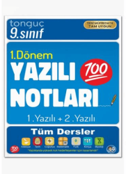 Tonguç Akademi 9. Sınıf Yazılı Notları 1. Dönem 1 ve 2. Yazılı - 1