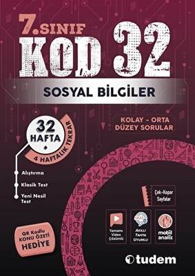 Tudem Yayınları - Bayilik 7. Sınıf Kod 32 Sosyal Bilgiler - 1