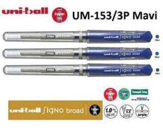 Uniball Signo Broad 1.0 İmza Kalemi 3Lü Mavi Um-153-3P Mavi - 1