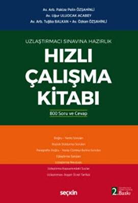 Uzlaştırmacı Sınavına Hazırlık Hızlı Çalışma Kitabı - 1