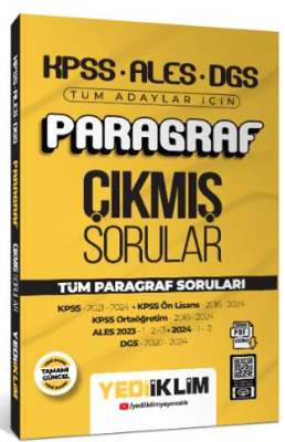 Yediiklim Yayınları 2025 KPSS ALES DGS Tüm Adaylar İçin Paragraf Tamamı PDF Çözümlü Çıkmış Sorular - 1