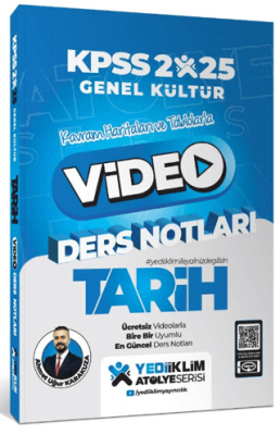 Yediiklim Yayınları 2025 KPSS Genel Kültür Atölye Tarih Video Ders Notları - 1